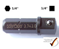 Adaptor 1/4" sq. / 1/4" hex. (C6,3) 25 mm